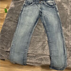 Cultura 34x 32 Men's Straight Jeans in Light Blue Wash